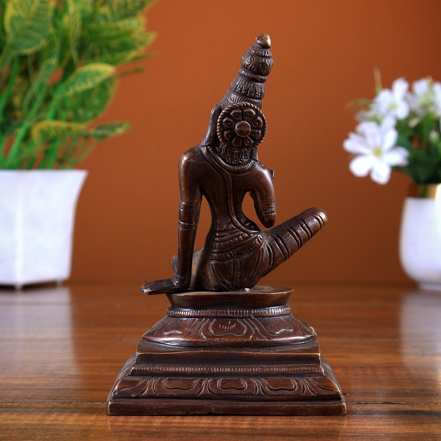 Brass Uma Parvati Bhoga Shakti Idol – Brown Tone Finish - Budhshiv.com