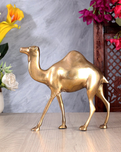 Brass Unique Camel Statue – Handcrafted Decorative Desert Animal Showpiece 8 inch - Budhshiv.com