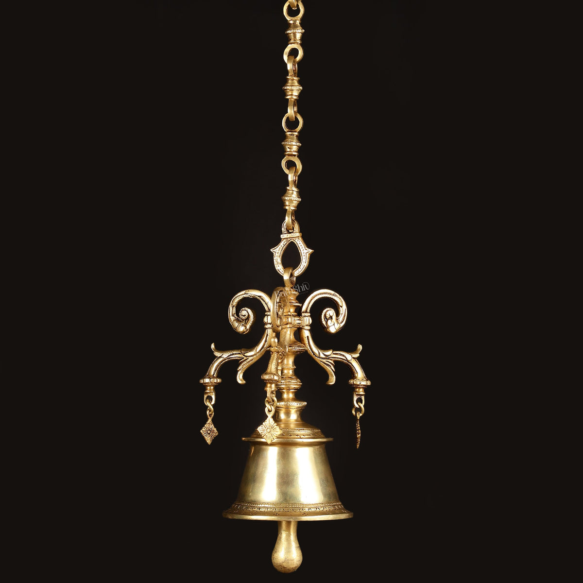 Tample Bells Brass Unique Hanging Temple Bell large heavy – Budhshiv.com