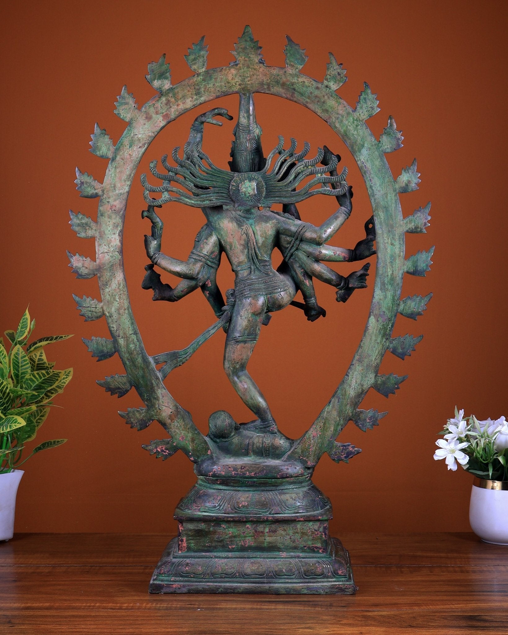 Brass Urdhava Tandava Nataraja Statue - 24.5 inch - Budhshiv.com