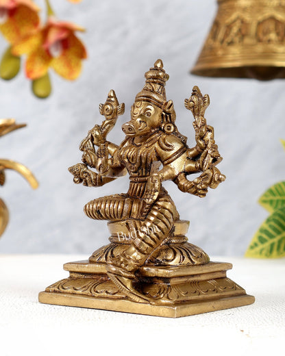 Brass Varahi Amman Idol – Divine Shakti Goddess Murti (4.5 Inches) - Budhshiv.com