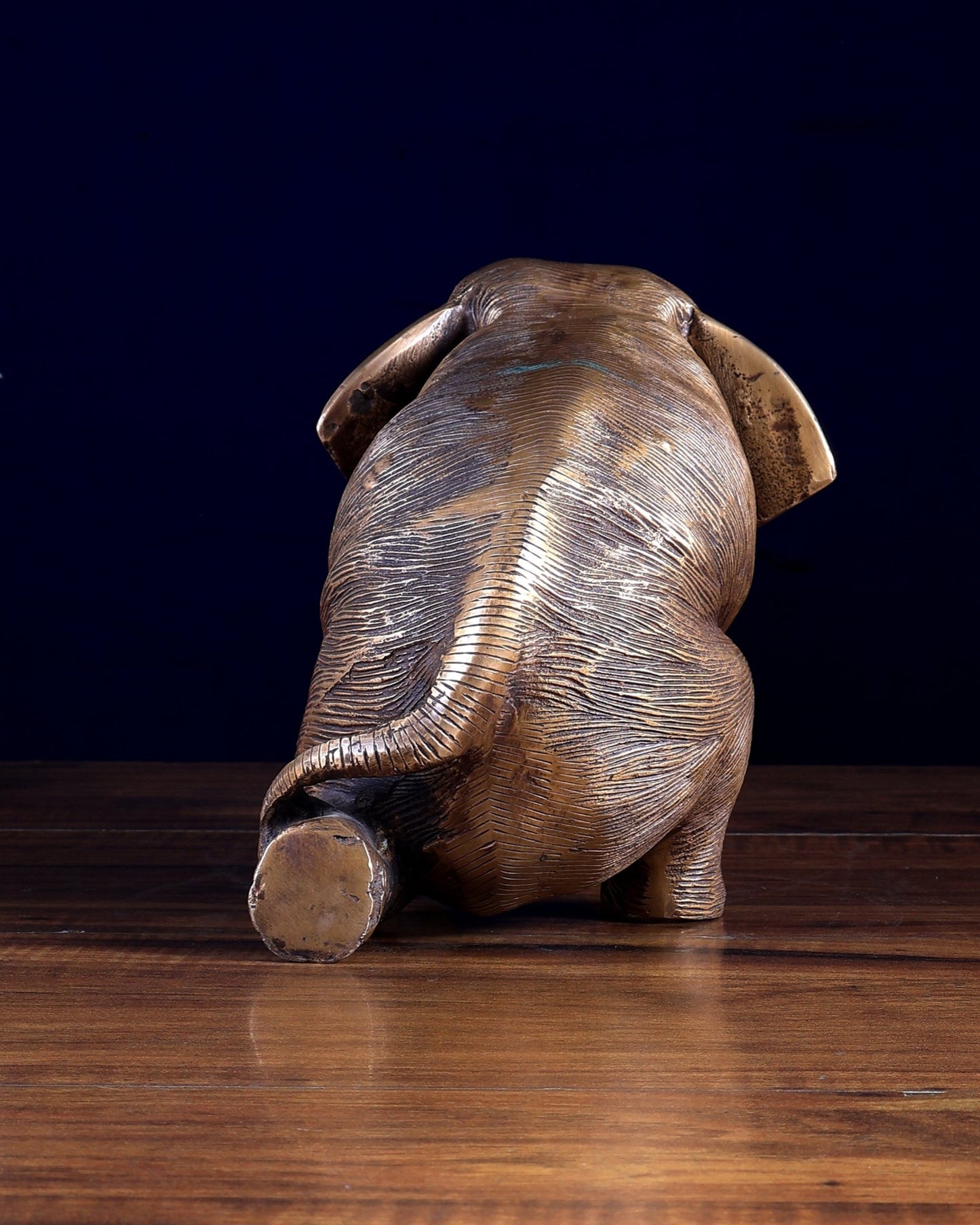 Brass Vintage Crawling Baby Elephant Showpiece – 6 Inch - Budhshiv.com