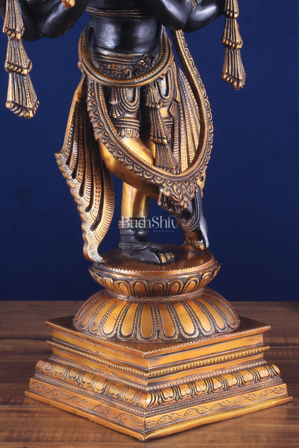 Brass Vishnu roopam Krishna Statue | Black | Height 24 Inch – Budhshiv.com