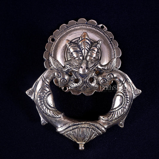 Brass Yali Design Door Knocker Shiny Brass tone - Budhshiv.com