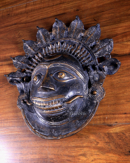 Bronze Bhuta Mask – Vintage Tone Wall Artefact - Budhshiv.com