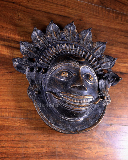 Bronze Bhuta Mask – Vintage Tone Wall Artefact - Budhshiv.com
