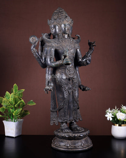 Bronze Brahma Standing 10 Arms Statue | Lost Wax Sculpture | 30 Inch Handcrafted Idol - Budhshiv.com