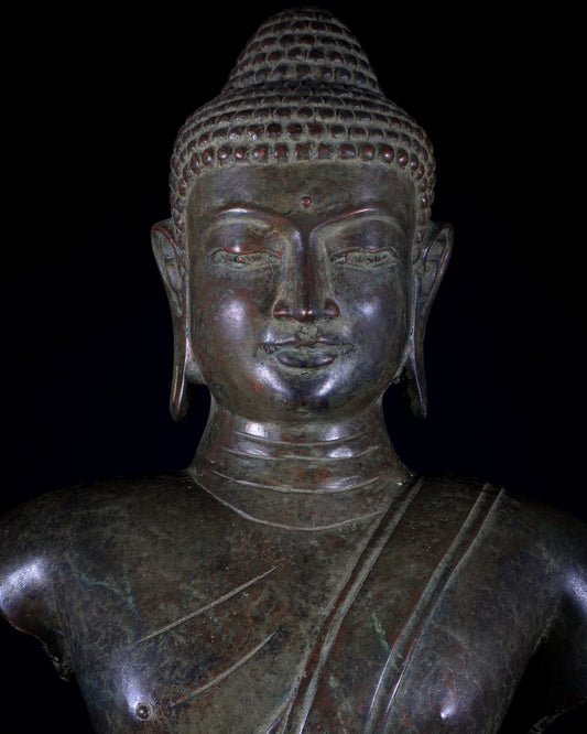 Bronze Buddha decorative museum replica Bust – 27.5” Artifact - Budhshiv.com