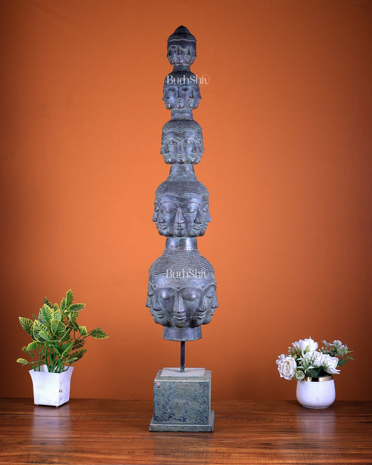 Bronze Buddha Tower with 40 faces | Lost Wax Sculpture - Budhshiv.com