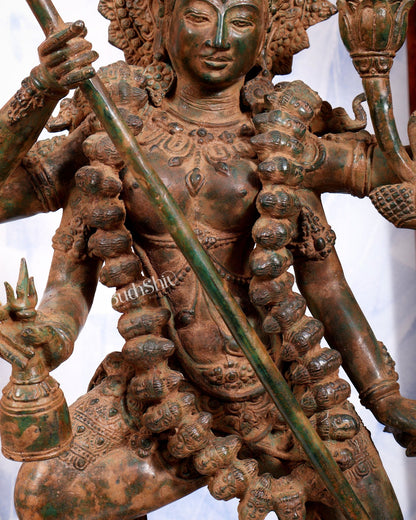 Bronze Dancing Kali Sculpture – Lost Wax Museum Grade 27 inch Earthy patina - Budhshiv.com