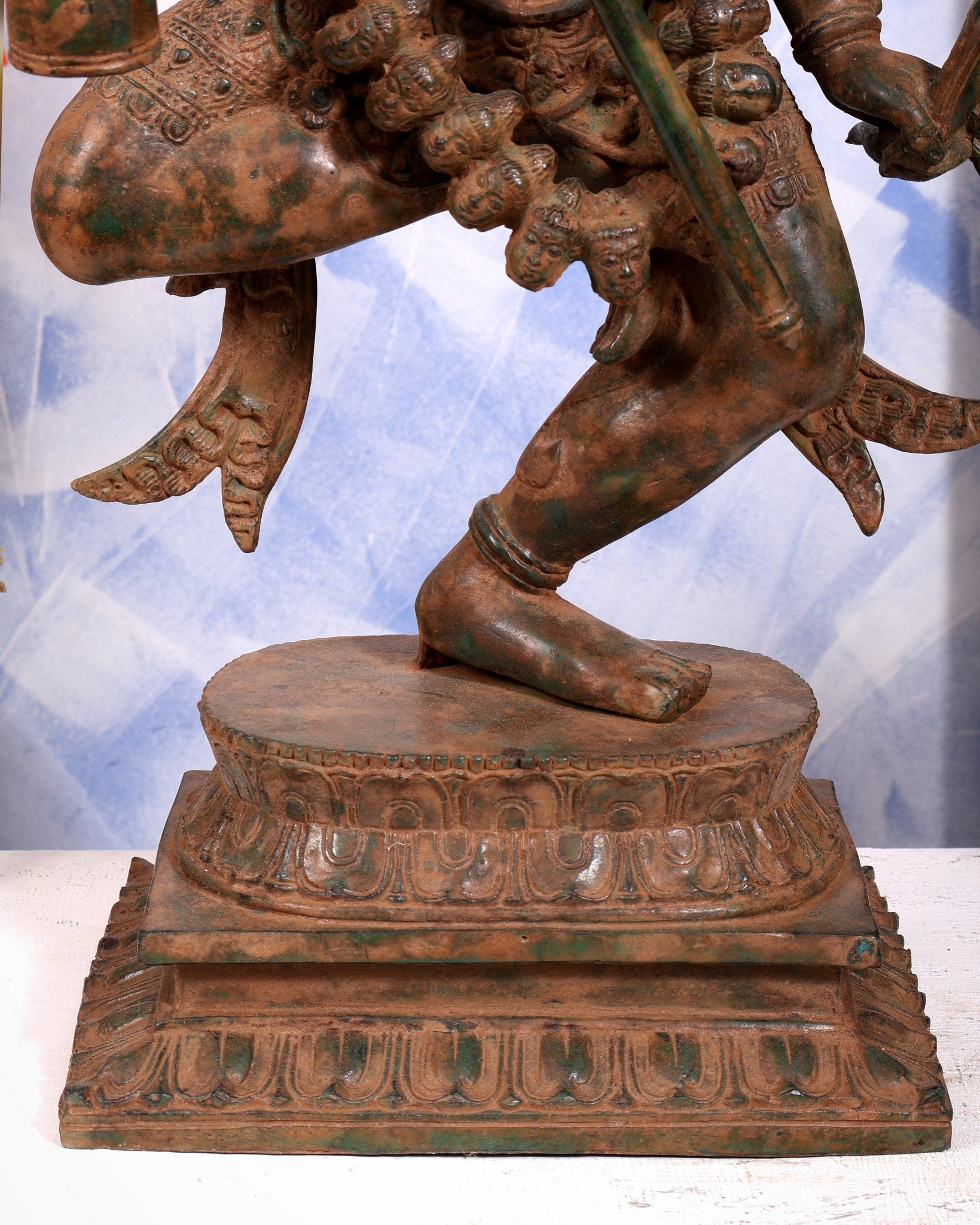 Bronze Dancing Kali Sculpture – Lost Wax Museum Grade 27 inch Earthy patina - Budhshiv.com