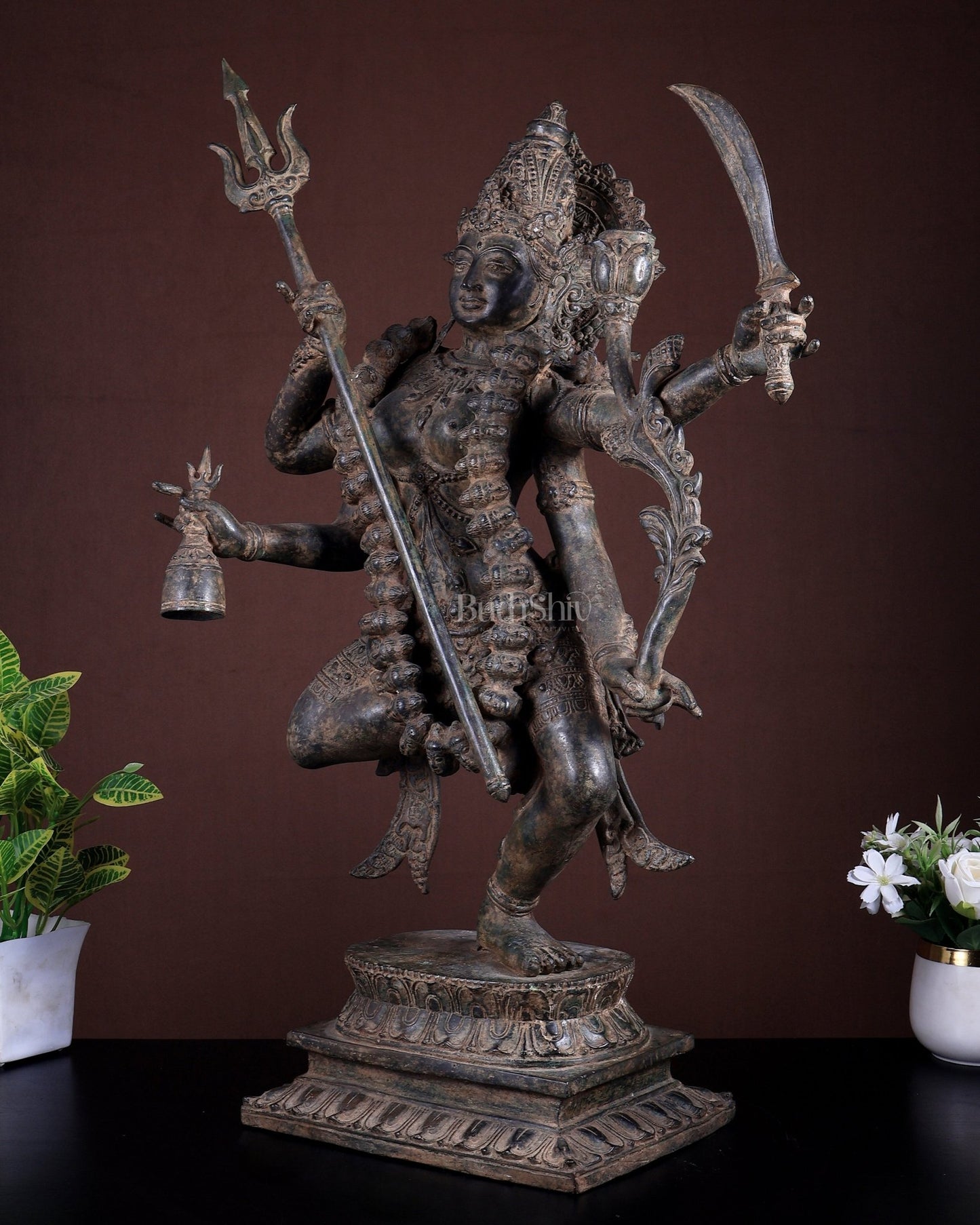 Bronze Dancing Kali Sculpture – Lost Wax Museum Grade 27 inch - Budhshiv.com