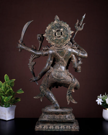 Bronze Dancing Kali Sculpture – Lost Wax Museum Grade 27 inch - Budhshiv.com