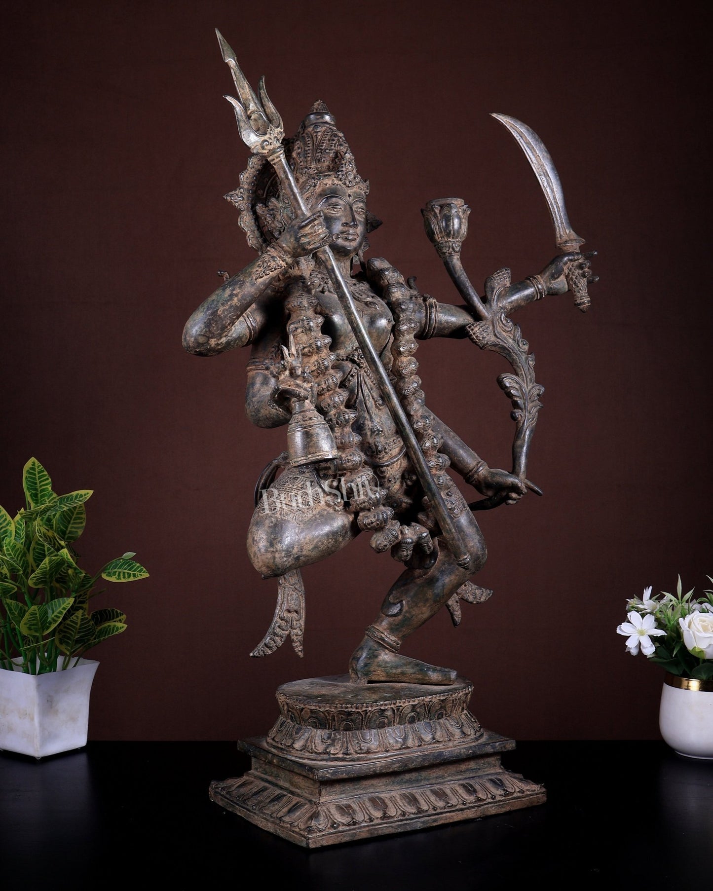 Bronze Dancing Kali Sculpture – Lost Wax Museum Grade 27 inch - Budhshiv.com