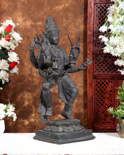 Bronze Dancing Shiva Tandava Balinese Sculpture – Nataraja Cosmic Dance Artefact 23 inch - Budhshiv.com