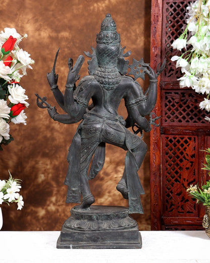 Bronze Dancing Shiva Tandava Balinese Sculpture – Nataraja Cosmic Dance Artefact 23 inch - Budhshiv.com