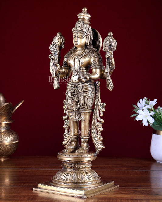 Bronze Dhanvantari Sculpture 14.5 inch - Budhshiv.com