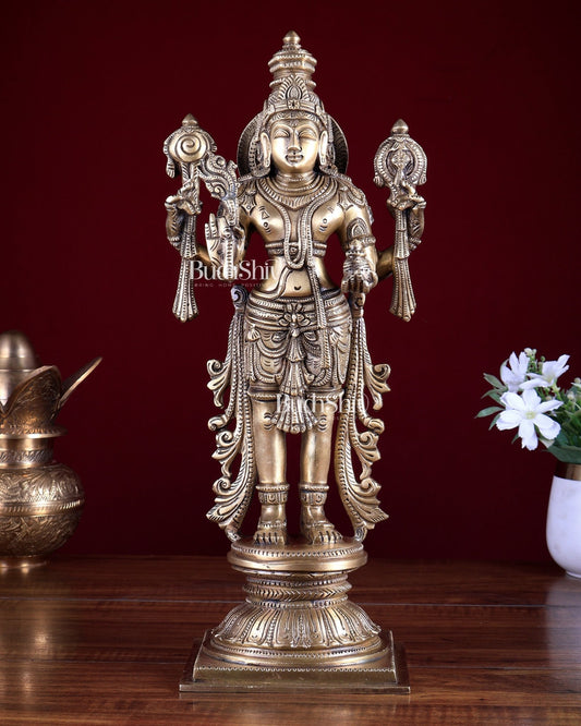 Bronze Dhanvantari Sculpture 14.5 inch - Budhshiv.com