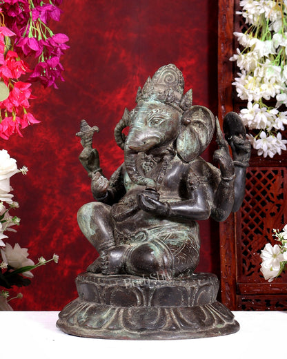 Bronze Ganesha Statue 17 inch Balinese craft - Budhshiv.com