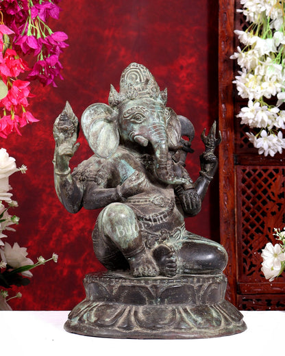 Bronze Ganesha Statue 17 inch Balinese craft - Budhshiv.com