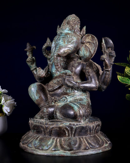 Bronze Ganesha Statue | Lost Wax Sculpture | 17" - Budhshiv.com