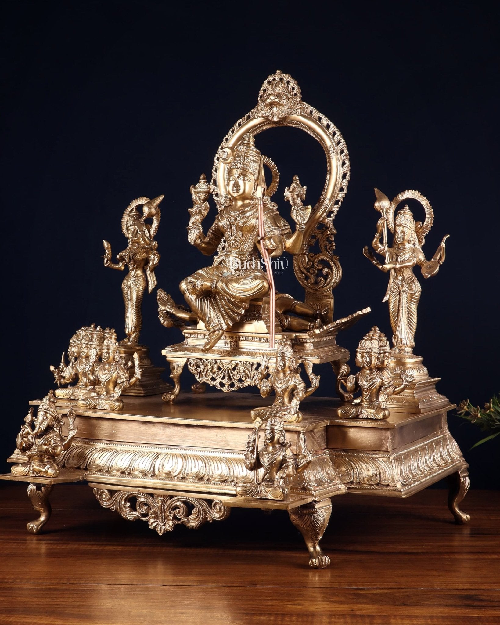 Bronze Lalita devi Tripura Sundari Darbar Court of the Highest power 22" - Budhshiv.com