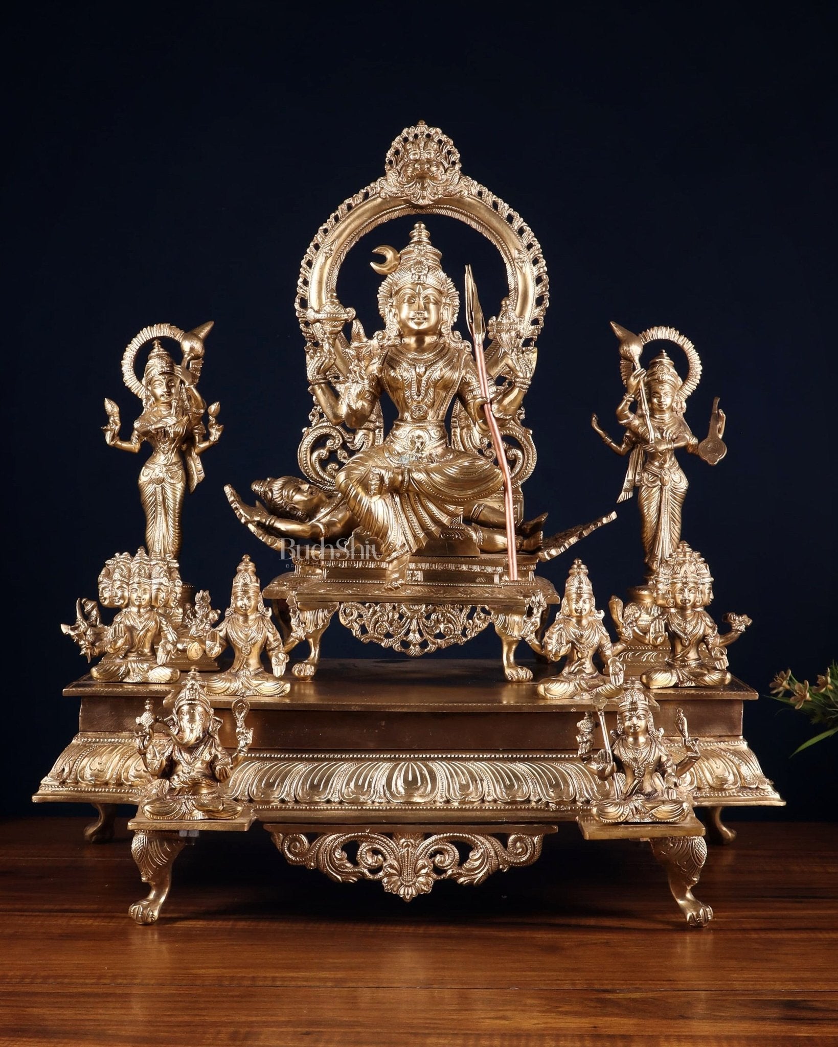 Bronze Lalita devi Tripura Sundari Darbar Court of the Highest power 22" - Budhshiv.com