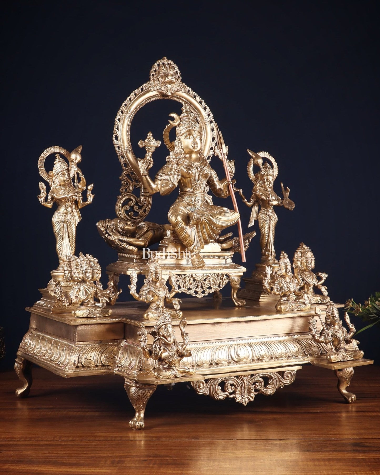 Bronze Lalita devi Tripura Sundari Darbar Court of the Highest power 22" - Budhshiv.com