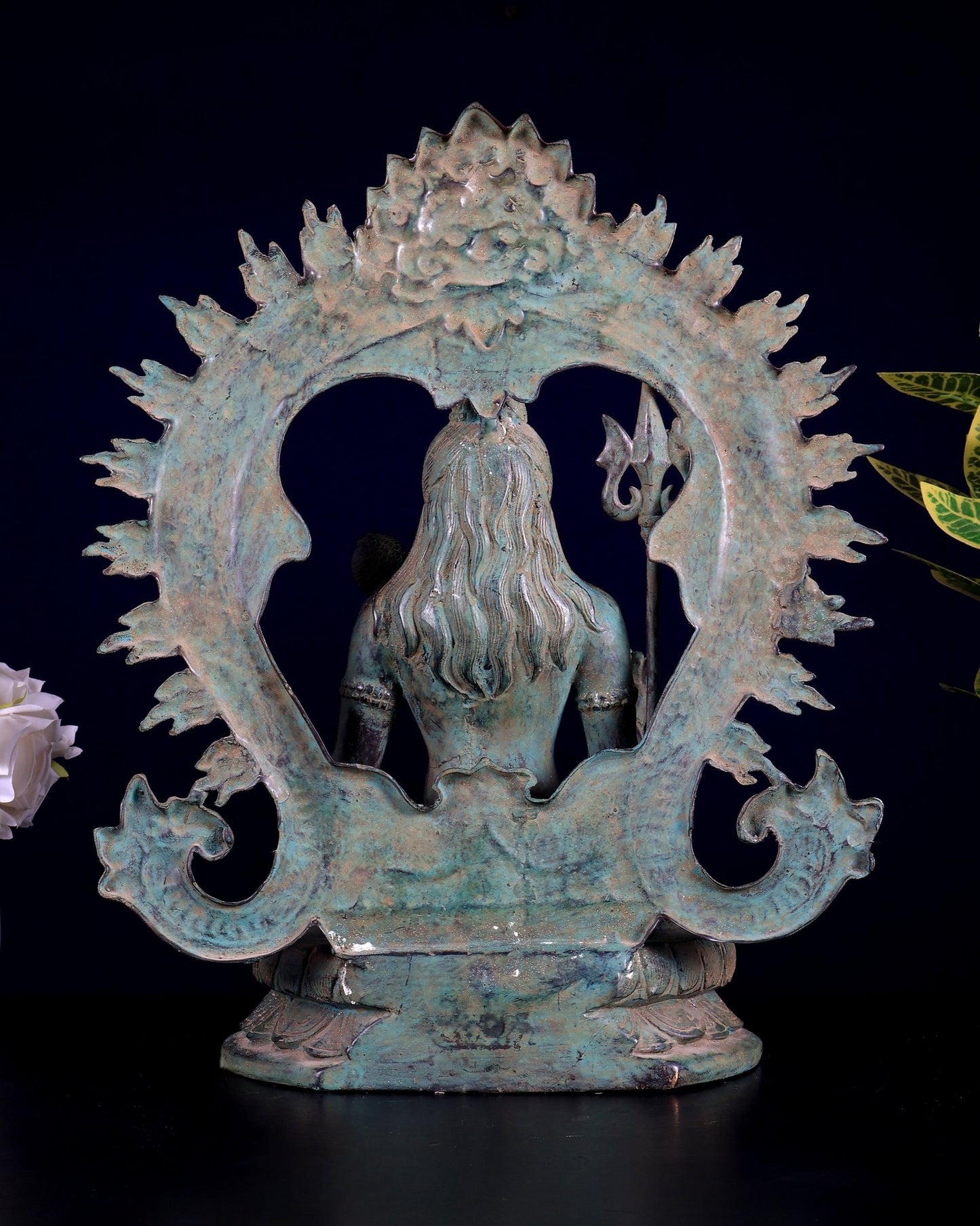 Bronze Lord Shiva Blessing Statue with Arch – 14" Height - Budhshiv.com