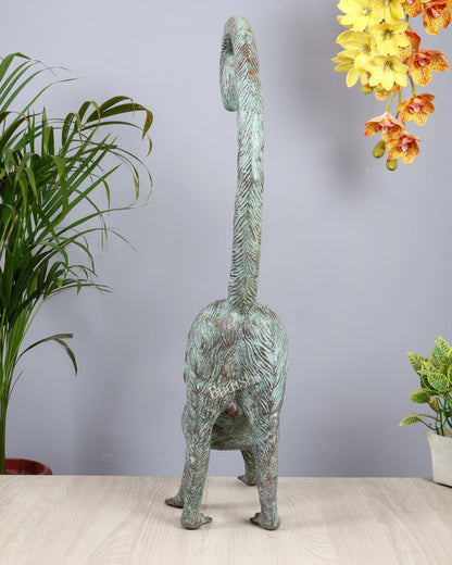 Bronze Monkey Sculpture 30.5 Inch Balinese Art Decor Showpiece - Budhshiv.com