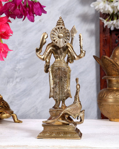 Bronze Murugan Swamy Idol – 8.5 Inch | Lord Kartikeya Bronze Statue - Budhshiv.com