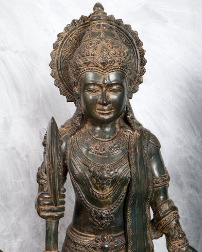 Bronze Pandava Brothers Sculpture Set | Mahabharata Warrior Statues (Set of 5) - Budhshiv.com