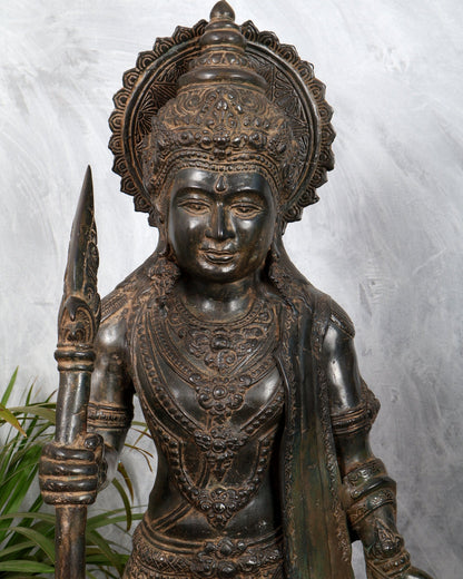 Bronze Pandava Brothers Sculpture Set | Mahabharata Warrior Statues (Set of 5) - Budhshiv.com