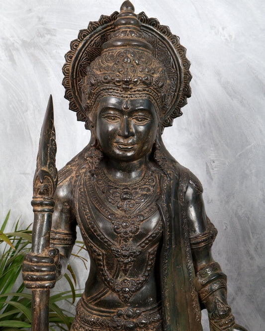 Bronze Pandava Brothers Sculpture Set | Mahabharata Warrior Statues (Set of 5) - Budhshiv.com