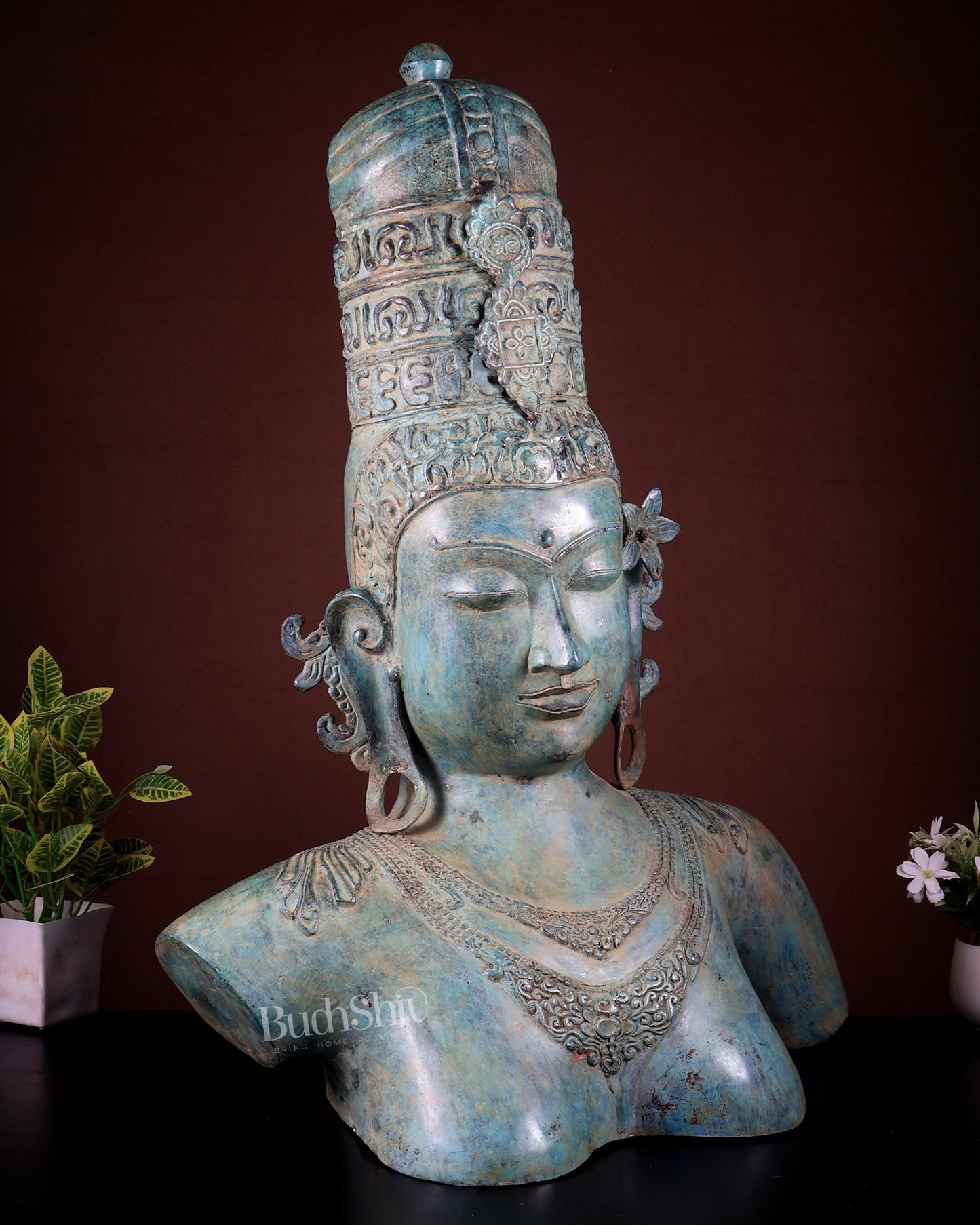 Bronze Parvati Large Museum Style Sculpture | Lost Wax Casting | 76 cm / 30 in - Budhshiv.com