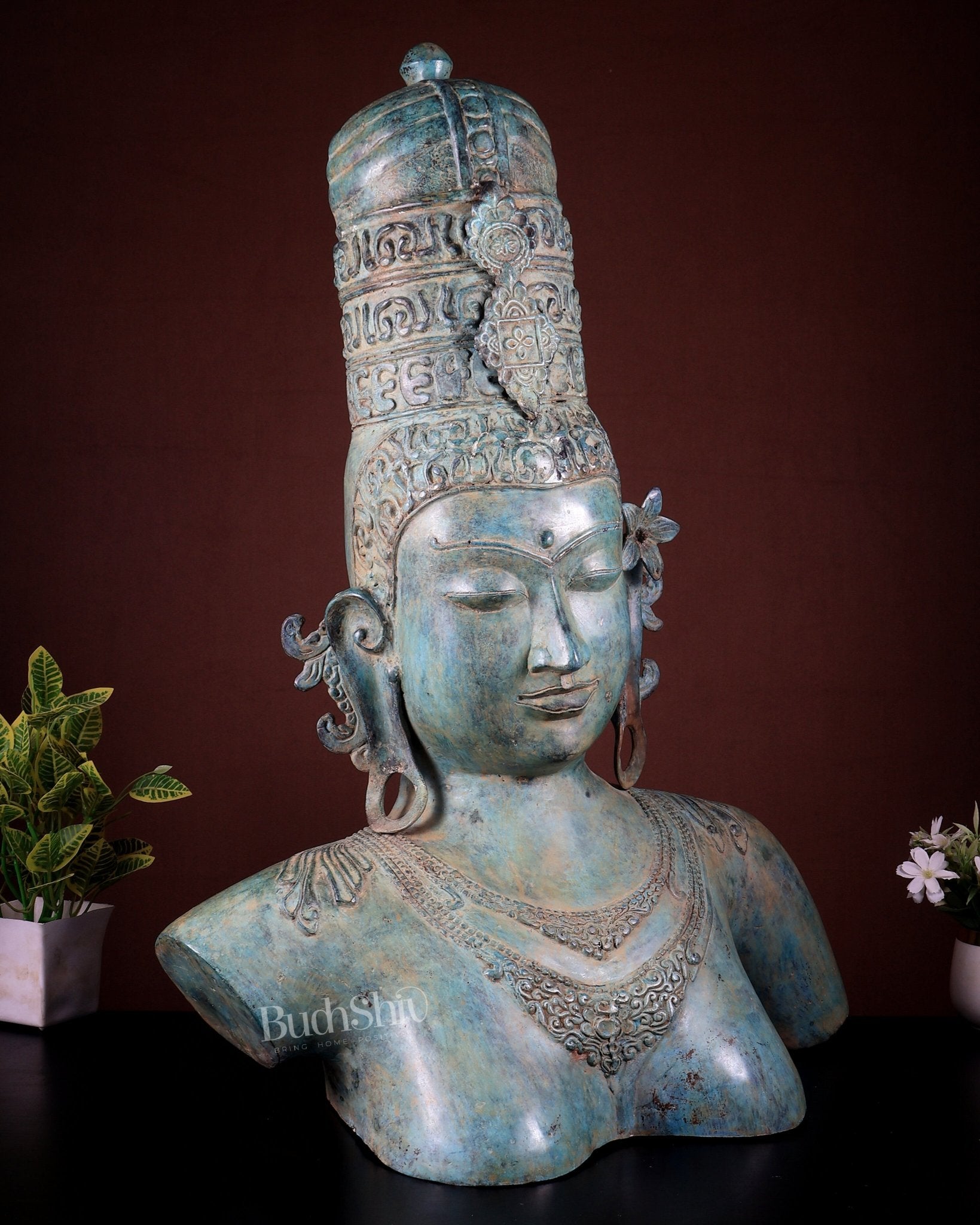 Bronze Parvati Large Museum Style Sculpture | Lost Wax Casting | 76 cm / 30 in - Budhshiv.com