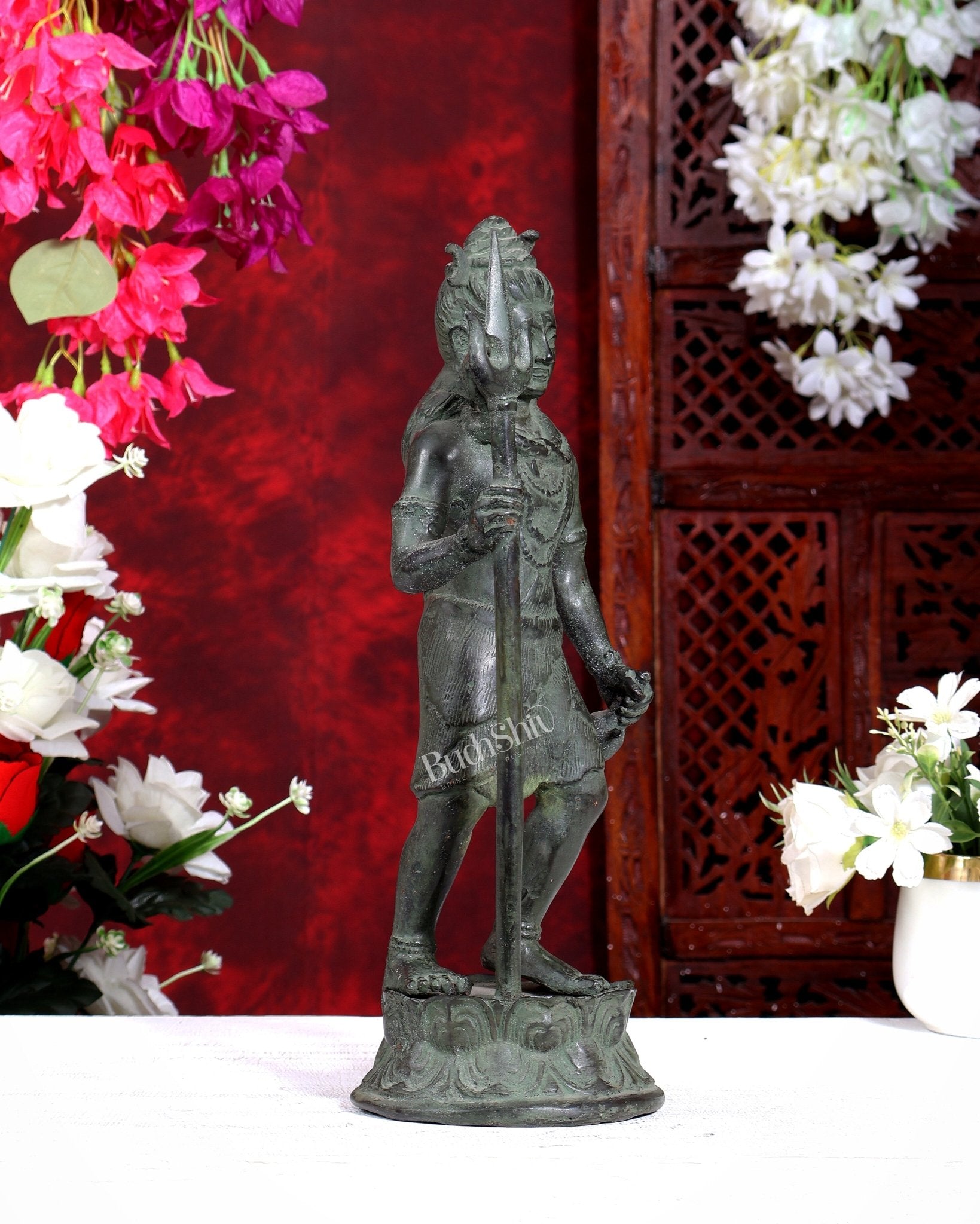 Bronze Standing Lord Shiva Sculpture 13.5 inch - Budhshiv.com