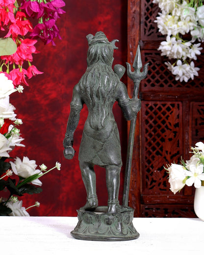 Bronze Standing Lord Shiva Sculpture 13.5 inch - Budhshiv.com