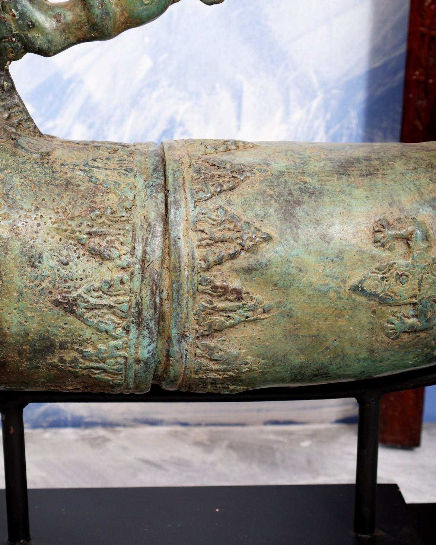 Bronze Sumatran Naga Morsarang | Batak Indonesia Mythological Sea Serpent | 8 Riders Ethnographic Sculpture - Budhshiv.com