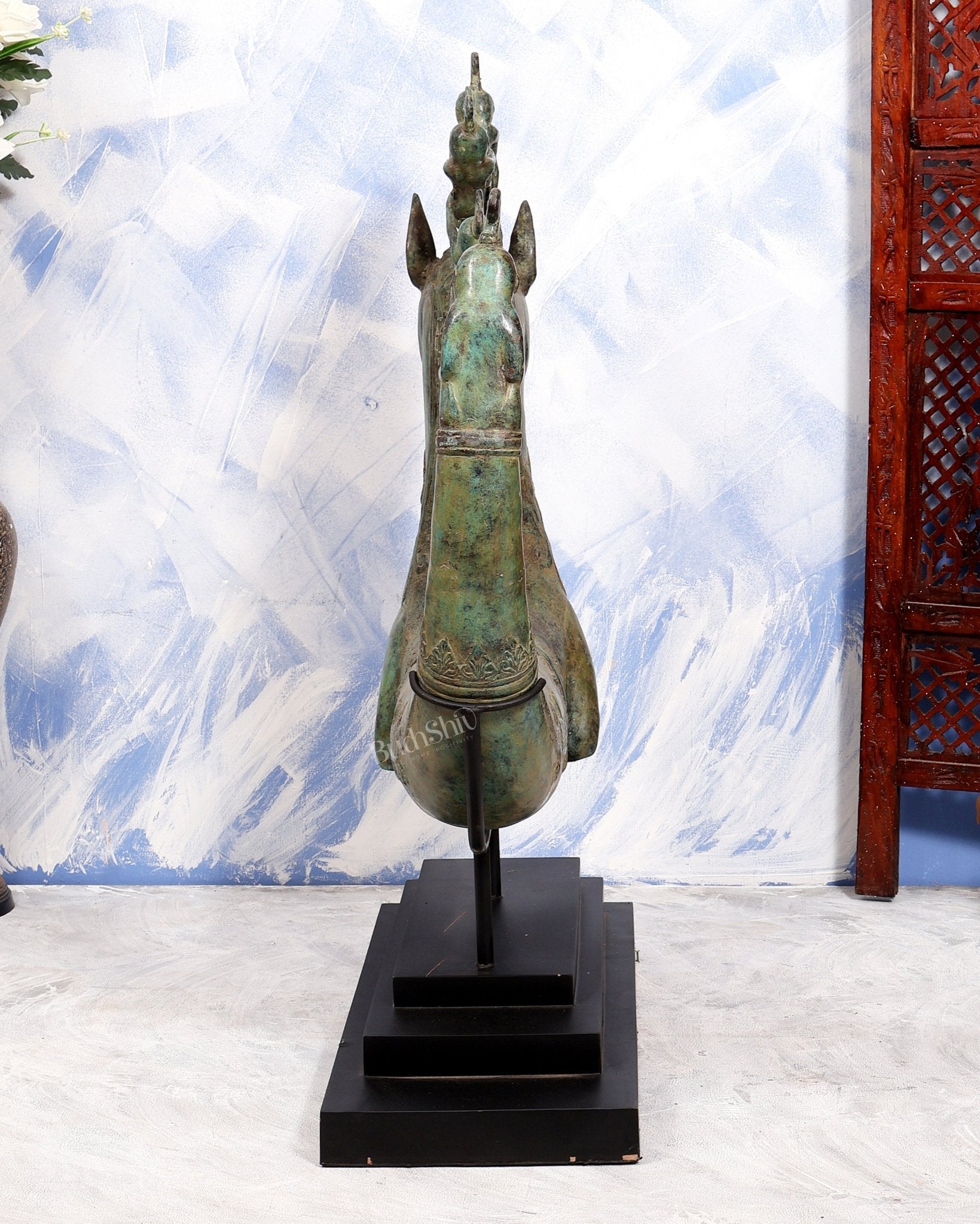 Bronze Sumatran Naga Morsarang | Batak Indonesia Mythological Sea Serpent | 8 Riders Ethnographic Sculpture - Budhshiv.com