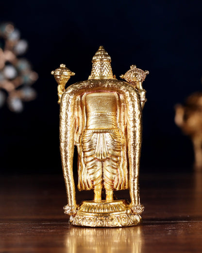 Bronze Tirupati Balaji Miniature Panchaloha Idol – 3 Inch Small Statue - Budhshiv.com