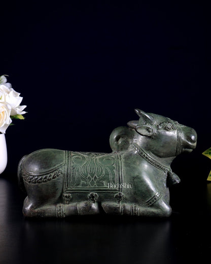 Bronze Vintage Nandi Sculpture 8.5" - Budhshiv.com