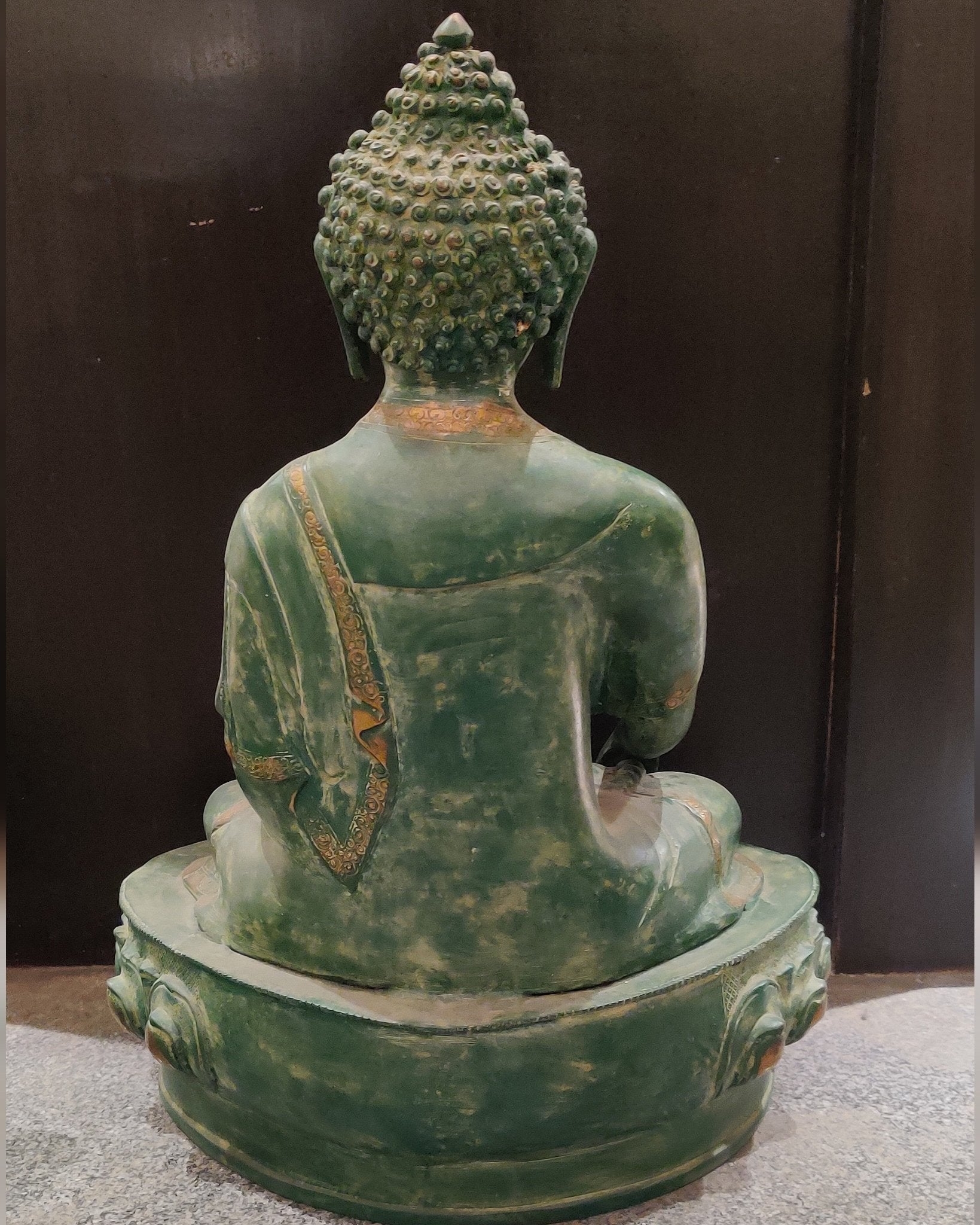 Buddha brass statue buddha idol bhoomisparsa stone finish 20 inch - Budhshiv.com
