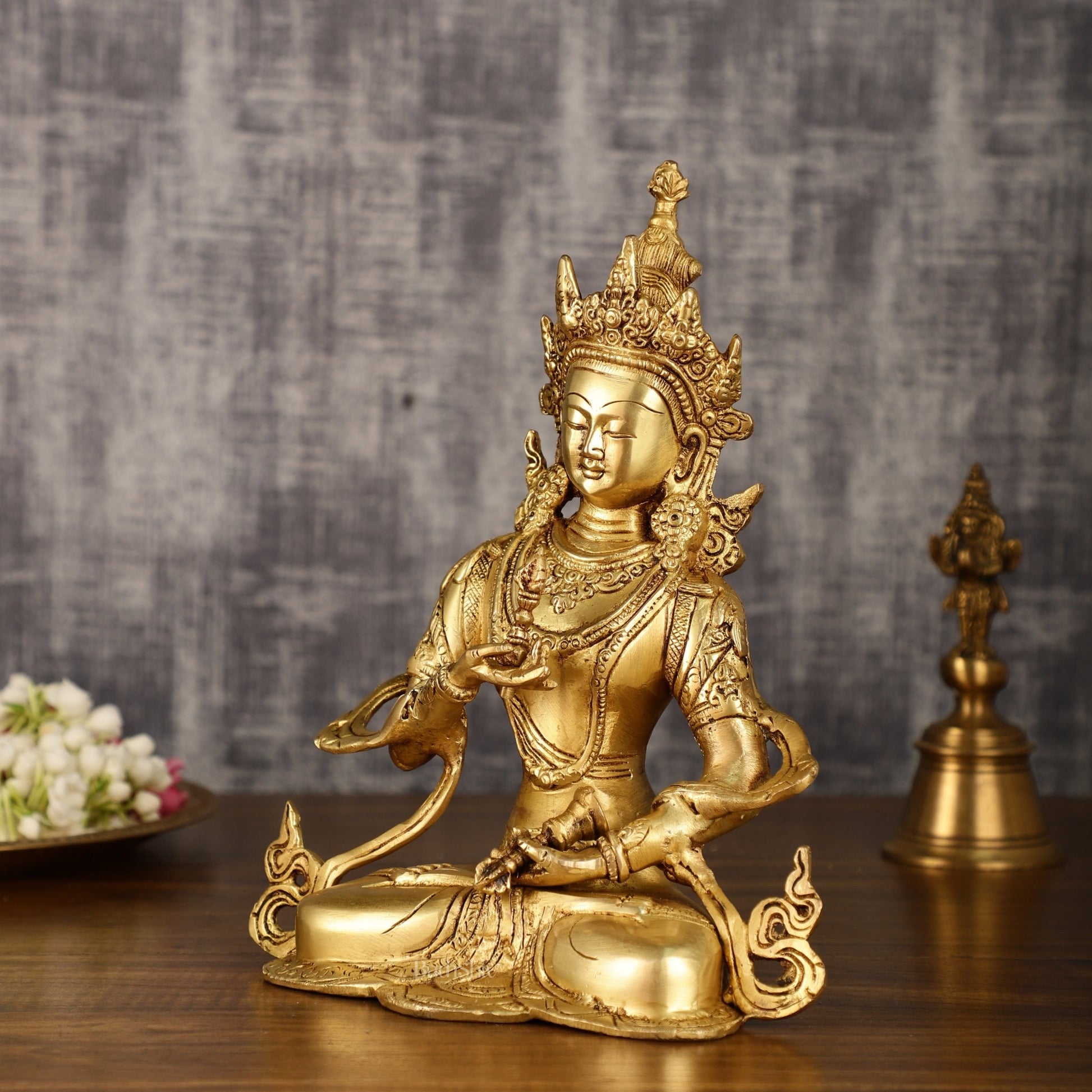 Buddhist Deity Vajrasattva Brass Statue | 10.5 Inch Height | 2.8 KG - Budhshiv.com