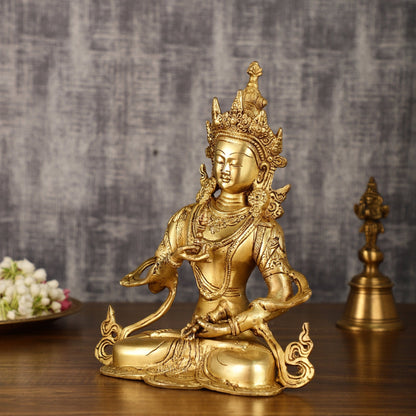 Buddhist Deity Vajrasattva Brass Statue | 10.5 Inch Height | 2.8 KG - Budhshiv.com