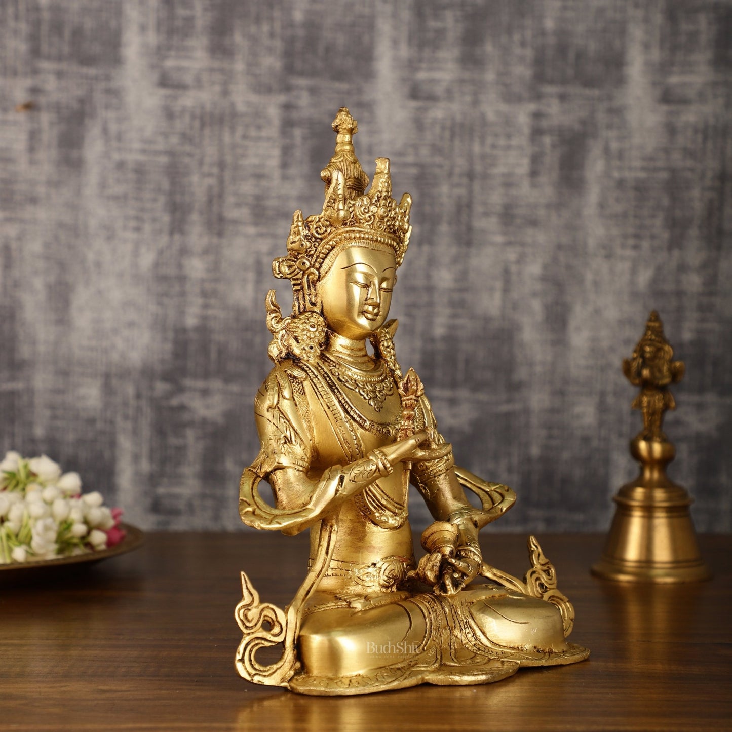 Buddhist Deity Vajrasattva Brass Statue | 10.5 Inch Height | 2.8 KG - Budhshiv.com