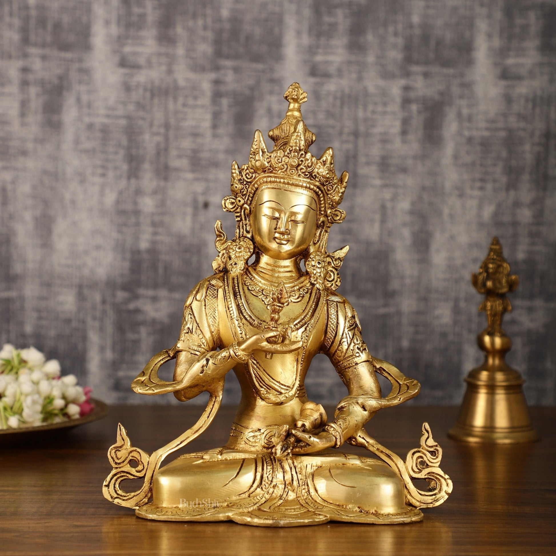 Buddhist Deity Vajrasattva Brass Statue | 10.5 Inch Height | 2.8 KG - Budhshiv.com