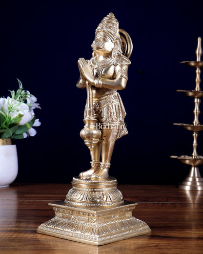 Buy Standing Hanuman Statue in Namaste Anjali Mudra – 9.5 Inch | Brass Hanuman Idol | BudhShiv - Budhshiv.com