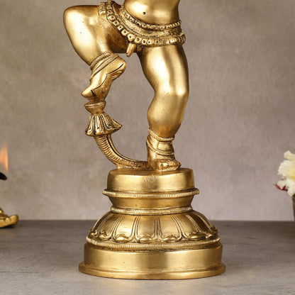 Charming 12 - Inch Brass Dancing Baby Krishna Idol - Budhshiv.com