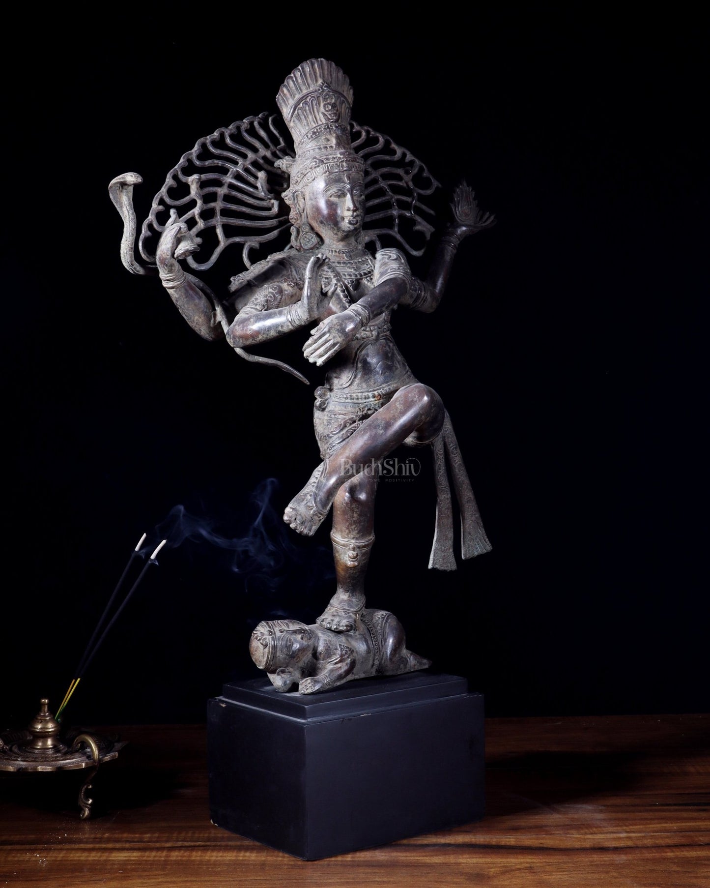 Dancing Shiva as Nataraja – Indonesian Bronze 22" Handcrafted Vintage Sculpture - Budhshiv.com